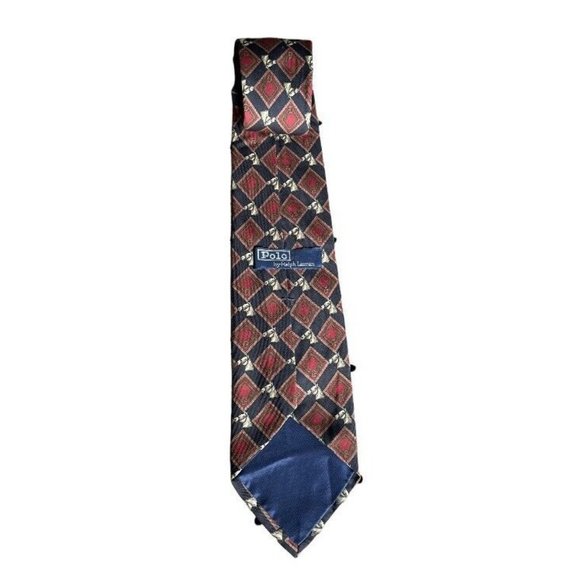 90s Polo Ralph Lauren Silk Tie | Handmade Whimsical  Polo Ralph Lauren Hand Made Neck Tie Horse Head Made in USA Silk